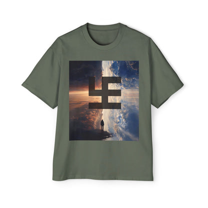 Swasticoin Men's Heavy Oversized Tee with Eye-Catching Design | Casual Wear, Graphic Tee, Street Style, Unisex Fashion, Gift Idea