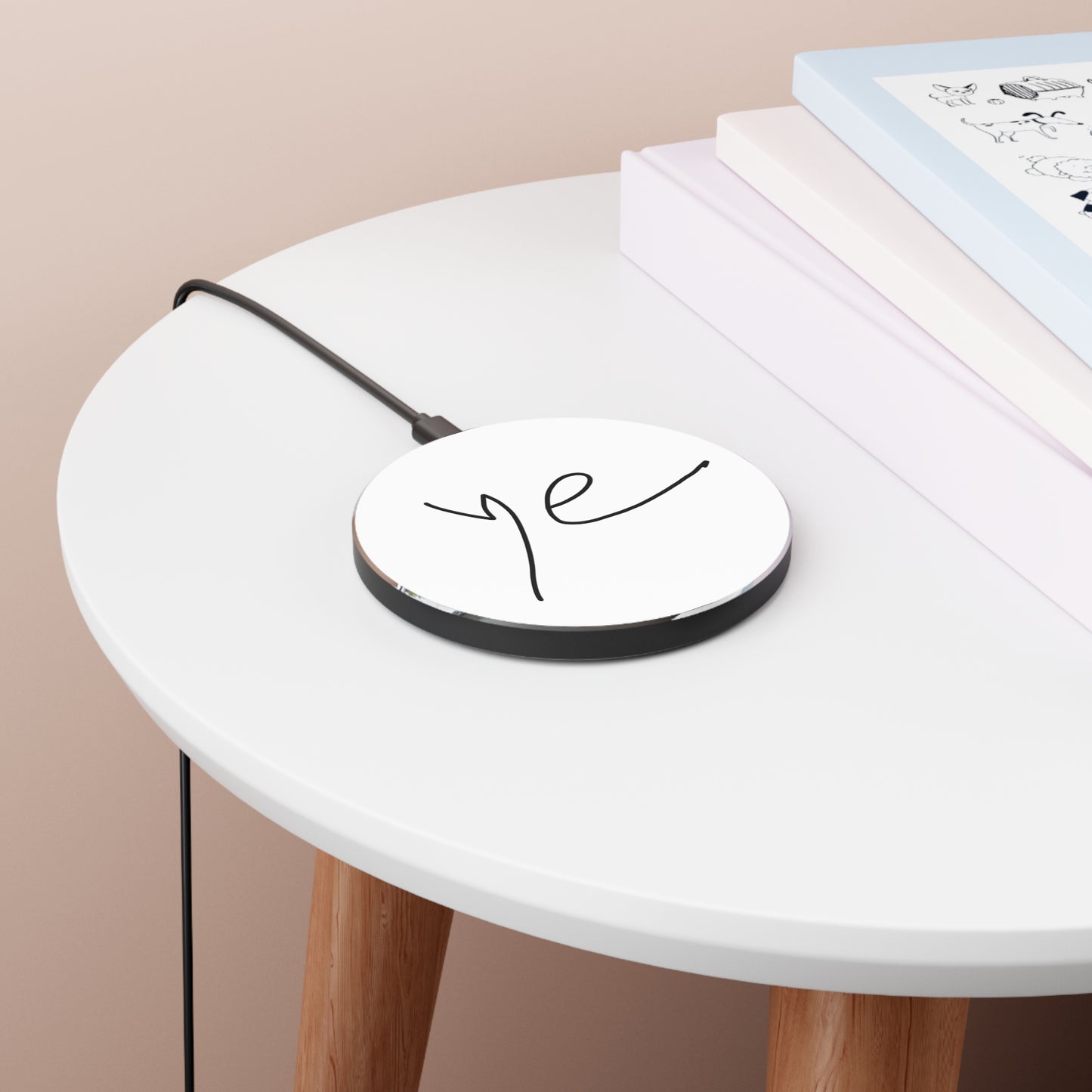Ye 7BN Minimalist Wireless Charger with Handwritten Design, Modern Charging Pad for Home & Office, Unique Tech Gift, Desktop Accessory, [...]