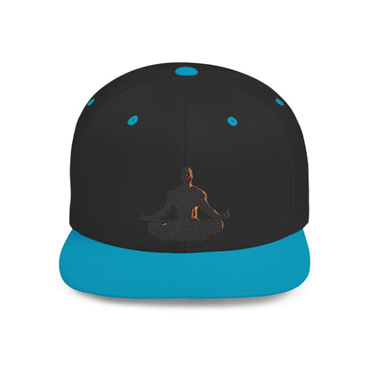 GIGA Zen Meditation Flat Bill Snapback Hat, Mindfulness Cap, Yoga Headwear, Gift for Him/Her, Casual Everyday Wear, Stylish Accessory