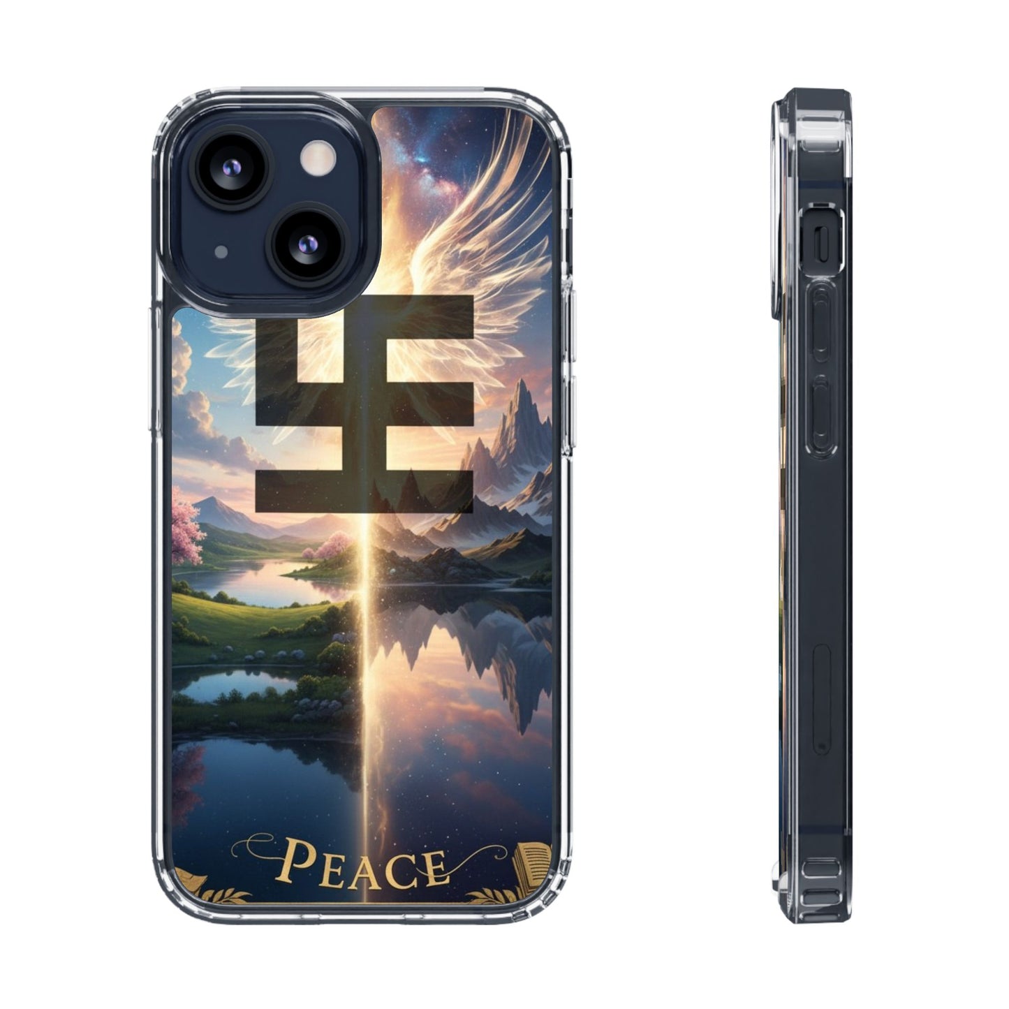 Swasticoin Peaceful Clear Phone Cases, Phone Accessories, Minimalist Design, Nature Lover Gifts, Transparent Phone Cover, Unique Art Case