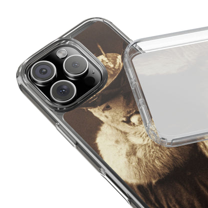 Yei Vintage Cat Photography Phone Case, Clear Cases, Unique Gift for Cat Lovers, Phone Accessory, Stylish Tech Gear, Animal Art