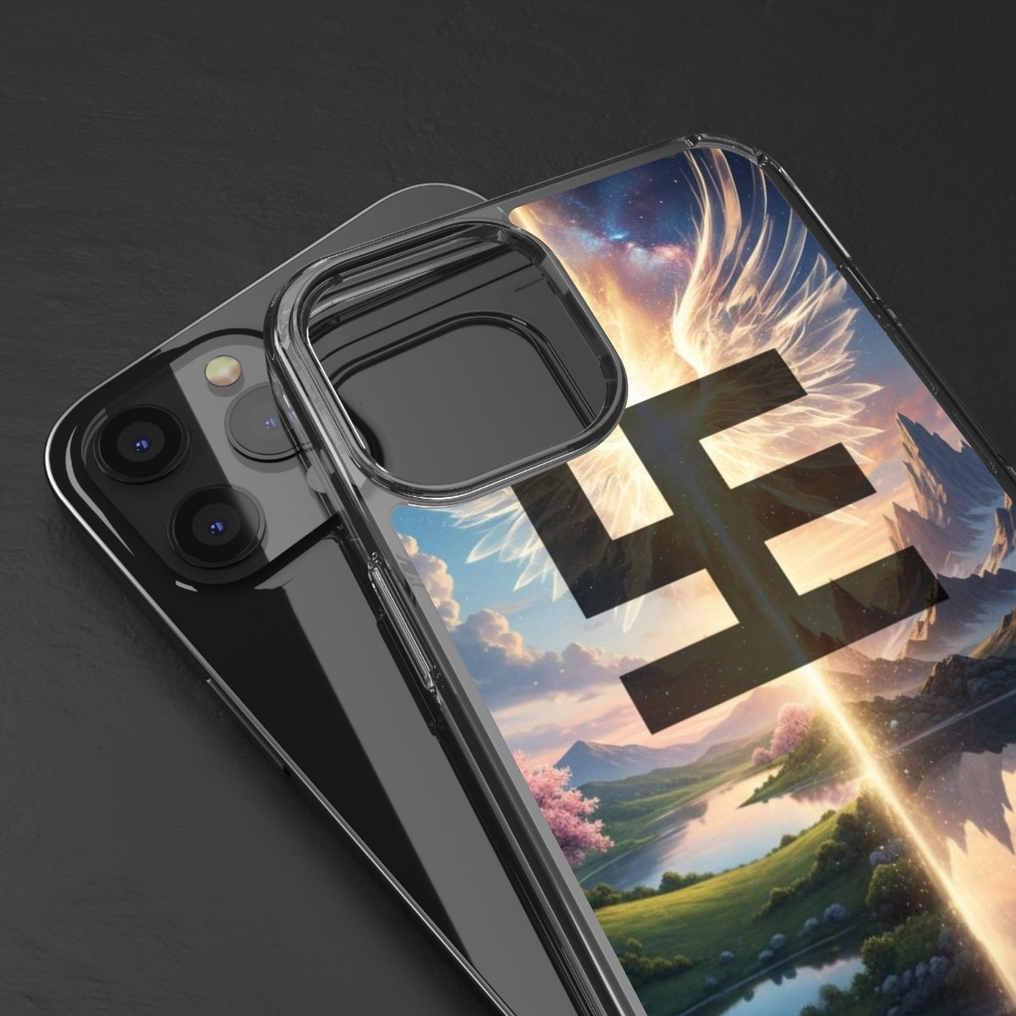 Swasticoin Peaceful Clear Phone Cases, Phone Accessories, Minimalist Design, Nature Lover Gifts, Transparent Phone Cover, Unique Art Case