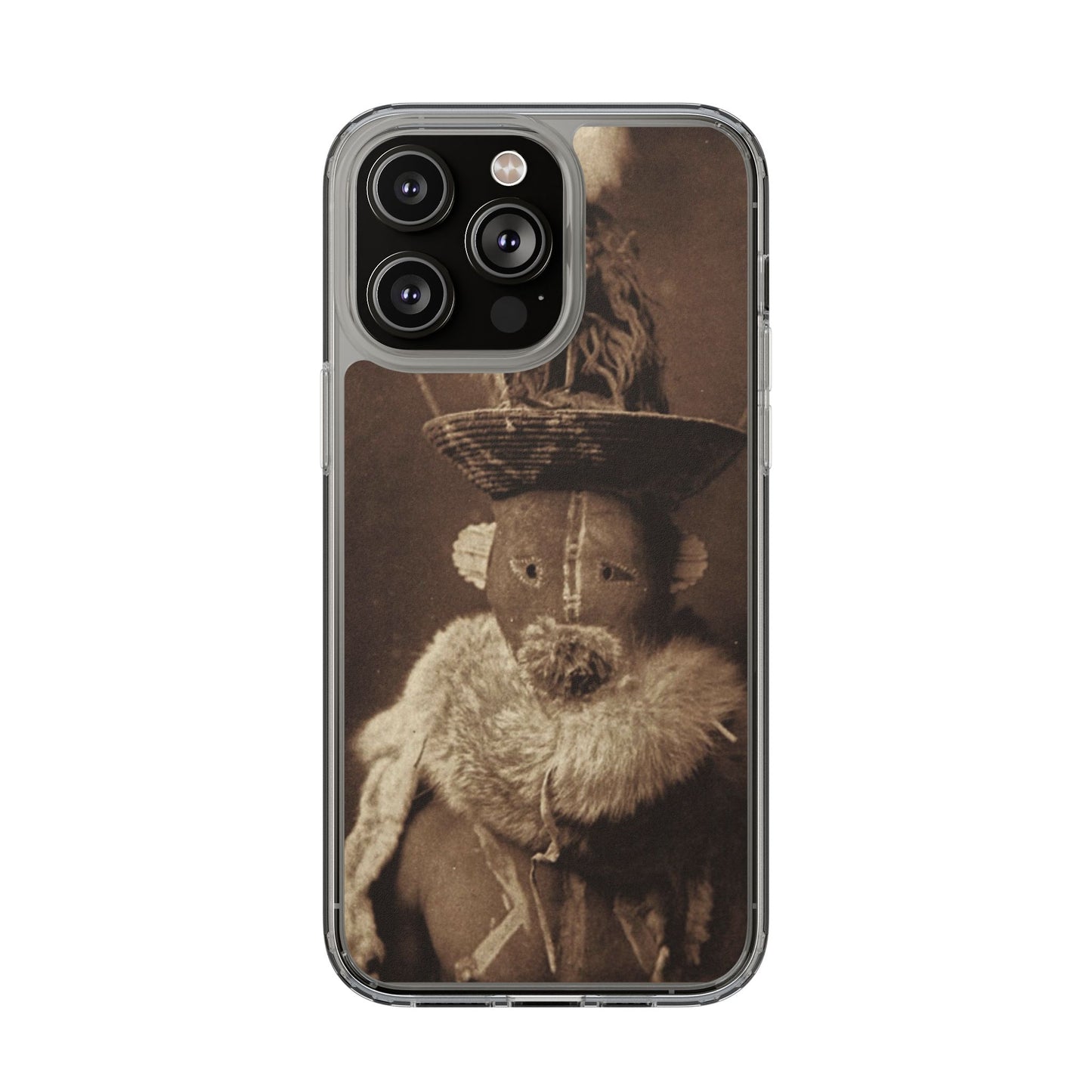 Yei Vintage Ethnic Clear Phone Case, Unique Phone Protector, Bohemian iPhone Case, Artistic Clear Cover, Cultural Phone Accessory