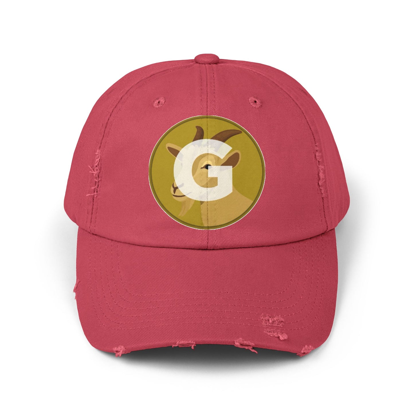Goat Unisex Distressed Cap with G Logo, Casual Hat, Trendy Apparel, Gift for Him/Her, Summer Accessory, Sportswear