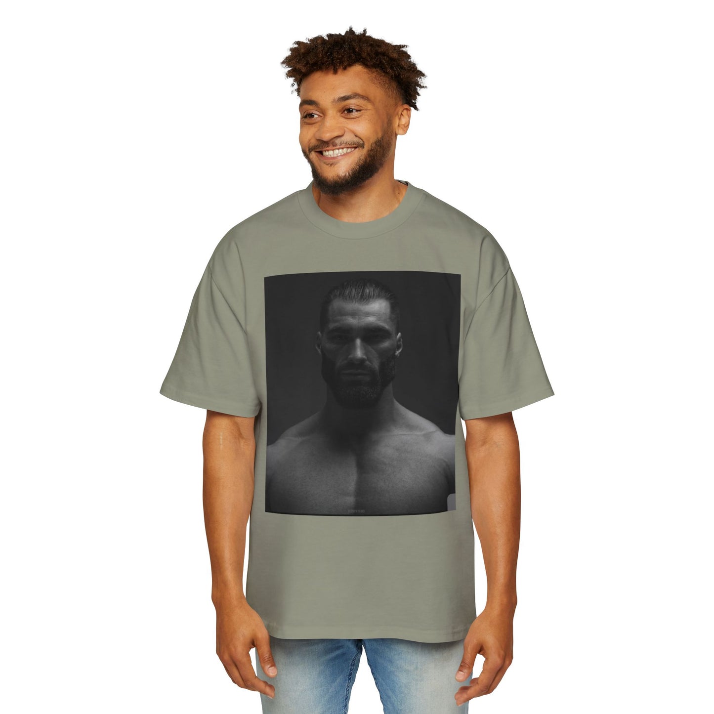 GIGA Stylish Men's Oversized Tee for Comfort Lovers, Casual Wear, Street Style, Gift for Him, Trendy Tee with Gigachad Design
