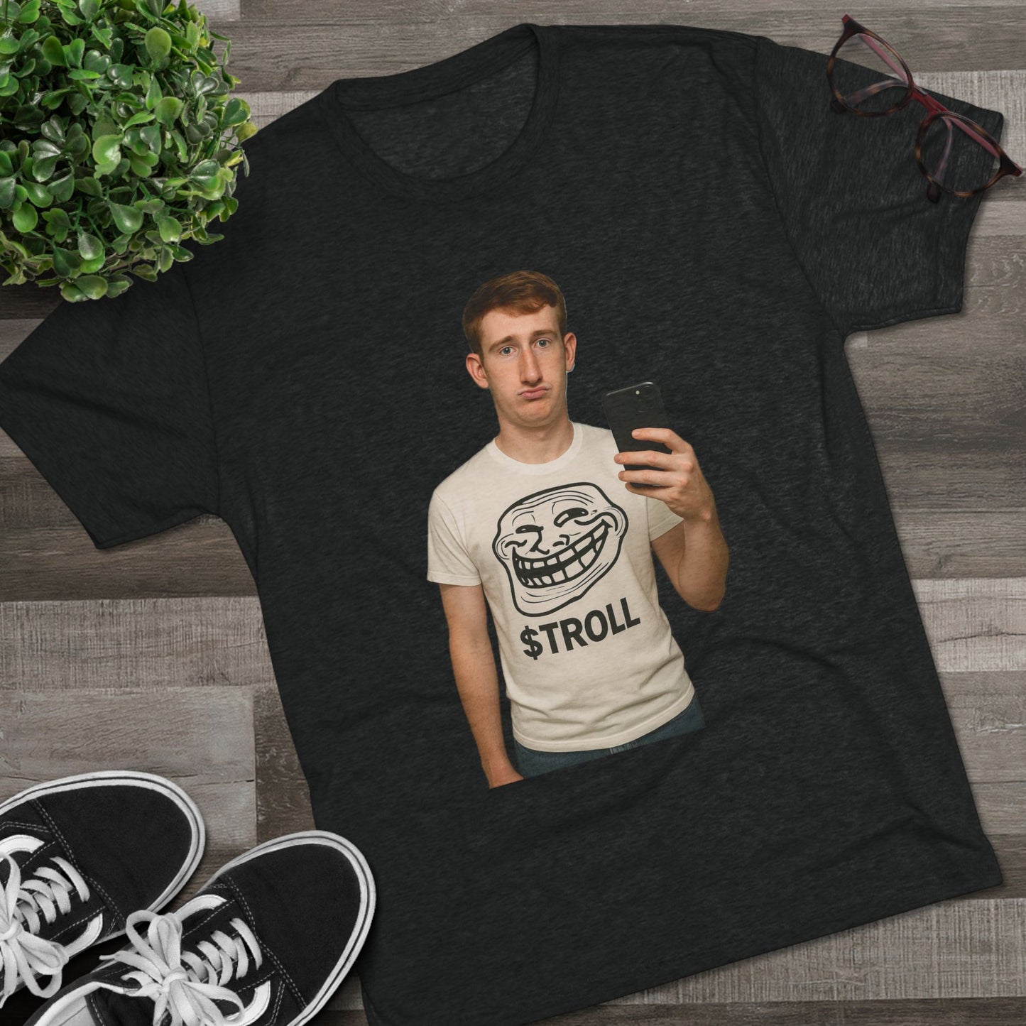 TROLL Unisex Tri-Blend Crew Tee | Funny Tee | Casual Wear | Gift for Friends | Trendy Shirt | Meme Apparel