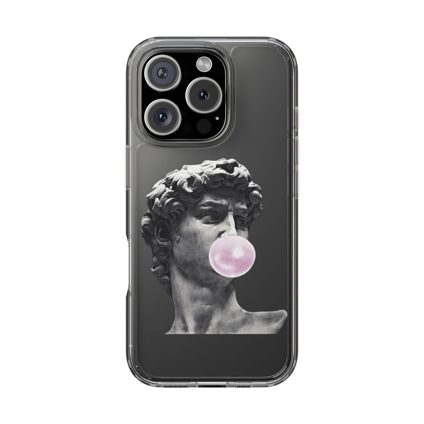@ye Clear Phone Case with David Statue Design, Modern Phone Accessory for Art Lovers, Unique Gift, Customizable Compatible Soft Case