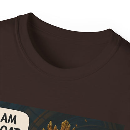Goat Graphic Tee for Fans of Humor, Perfect Gift for Birthdays, Casual Wear, Geeky Apparel, I AM GOAT Theme