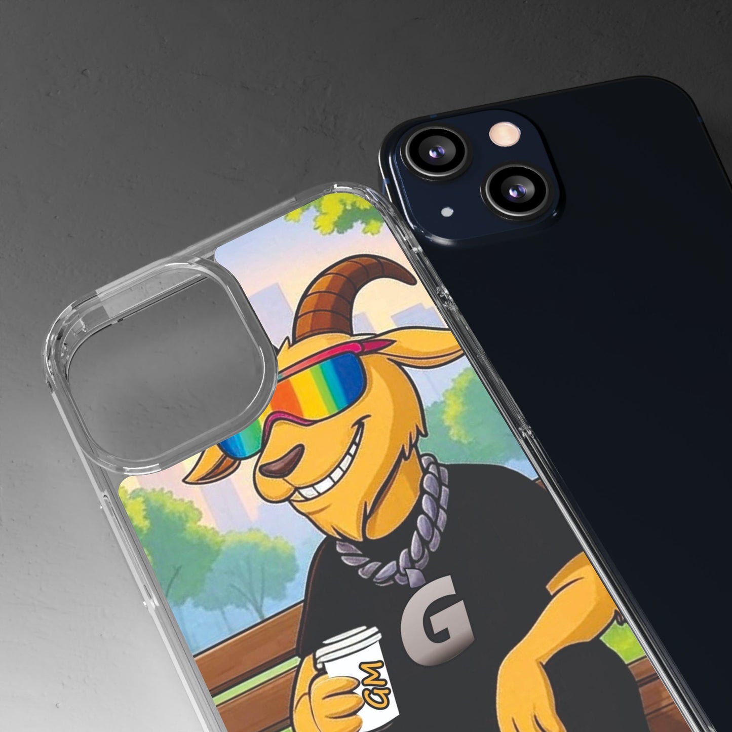Vibrant Goat Clear Phone Case, Fun Smartphone Cover, Animal Lover Gift, Stylish Tech Accessory, Unique Phone Protection