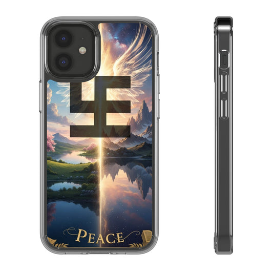 Swasticoin Peaceful Clear Phone Cases, Phone Accessories, Minimalist Design, Nature Lover Gifts, Transparent Phone Cover, Unique Art Case