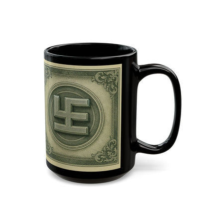 Swasticoin Unique Black Money Design Mug for Coffee Lovers, Funny Gift for Birthdays, Office Decor, Unique Collectible