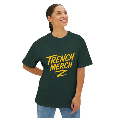 Trench Merch Unisex Oversized Boxy Tee | Casual Graphic T-Shirt for Everyday Style, Gifts for Friends, Summer Comfort, Streetwear Fashion
