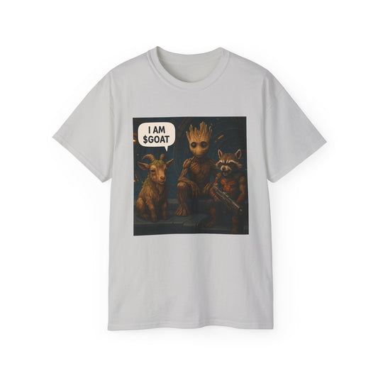 Goat Graphic Tee for Fans of Humor, Perfect Gift for Birthdays, Casual Wear, Geeky Apparel, I AM GOAT Theme