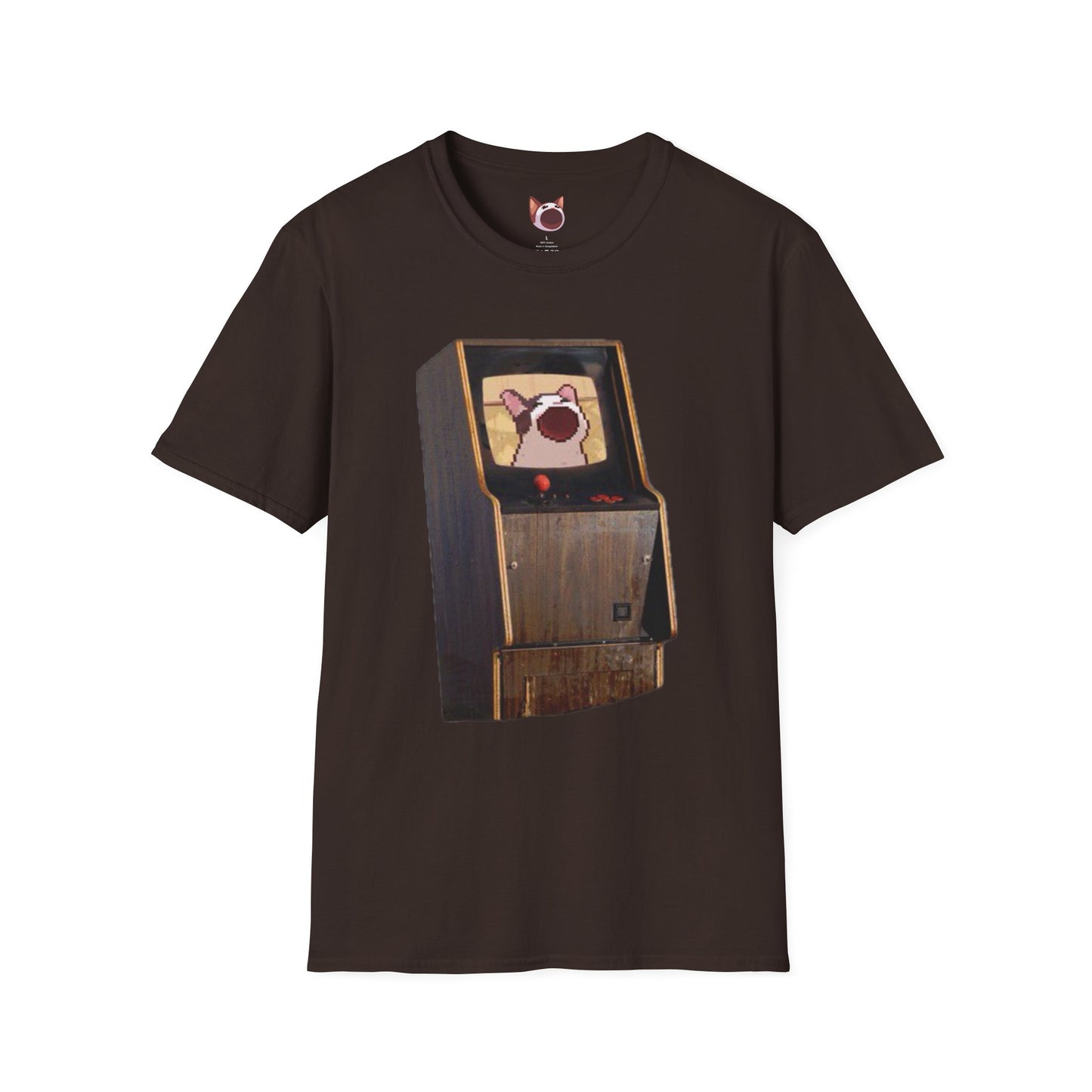 POPCAT Retro Arcade Unisex T-Shirt, Gamer Tee, Vintage Gaming Shirt, Gift for Gamers, Casual Wear