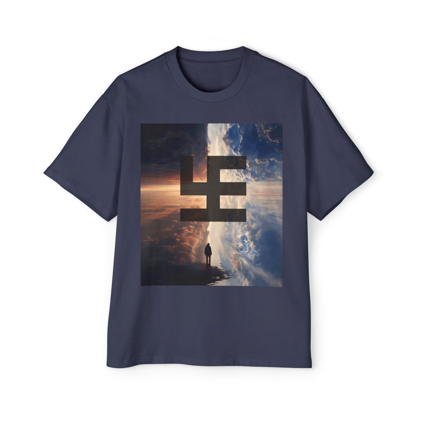 Swasticoin Men's Heavy Oversized Tee with Eye-Catching Design | Casual Wear, Graphic Tee, Street Style, Unisex Fashion, Gift Idea