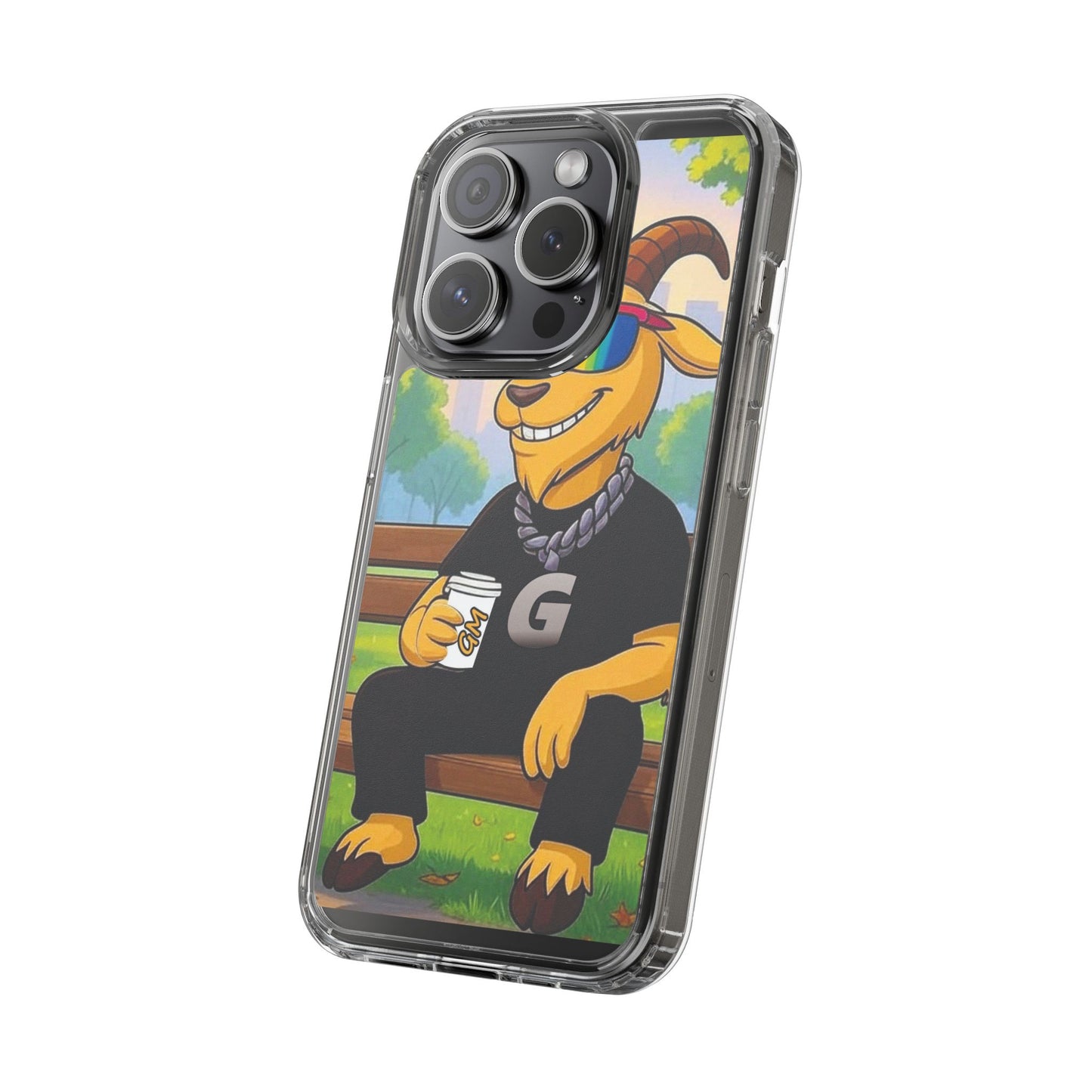 Vibrant Goat Clear Phone Case, Fun Smartphone Cover, Animal Lover Gift, Stylish Tech Accessory, Unique Phone Protection