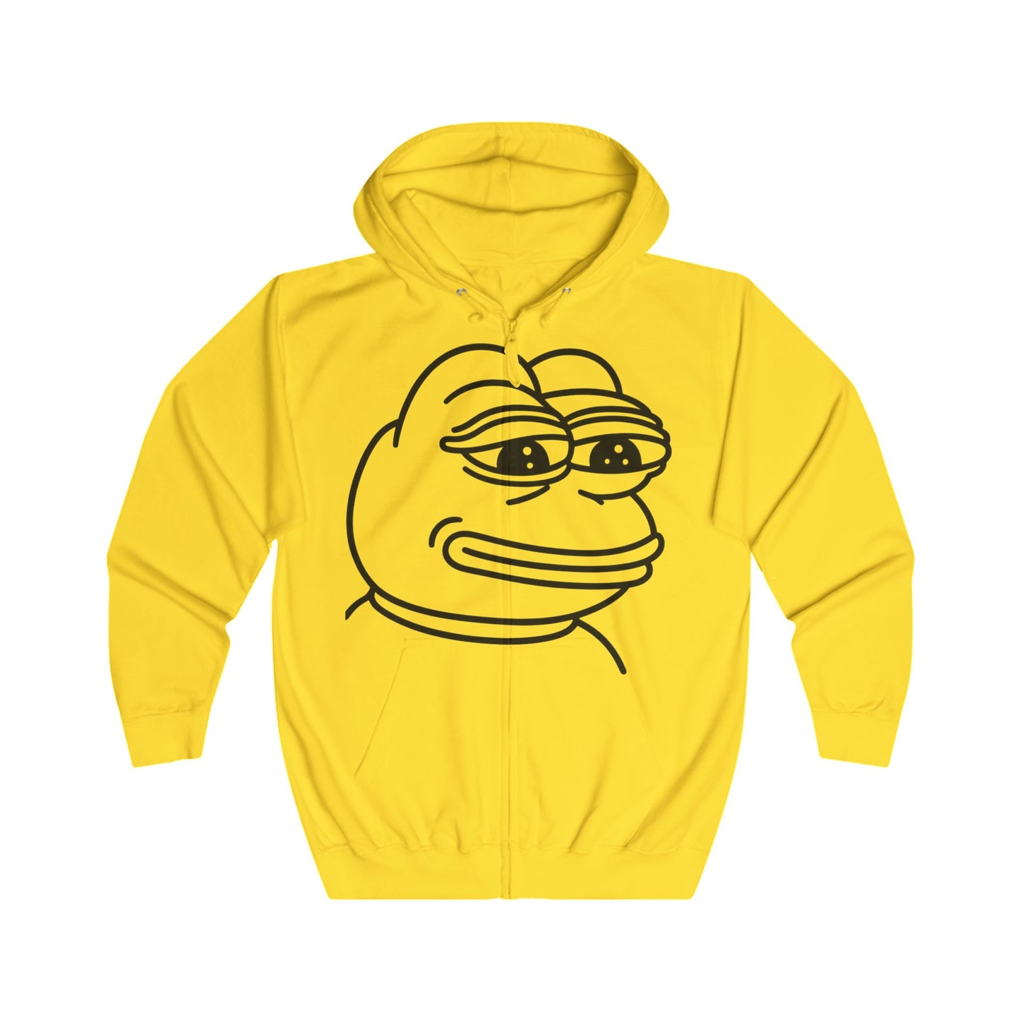 Pepe the Frog Unisex Full Zip Hoodie, Casual Wear, Gift for Gamers, Cute Streetwear, Humor Apparel, Perfect for Chill Days