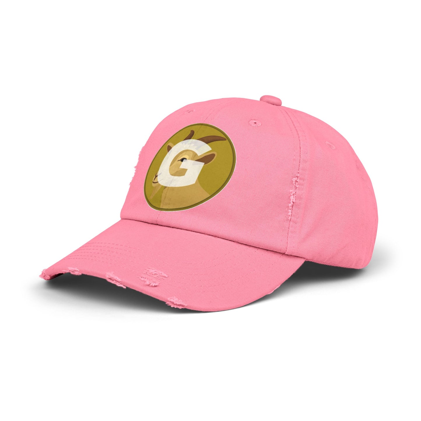 Goat Unisex Distressed Cap with G Logo, Casual Hat, Trendy Apparel, Gift for Him/Her, Summer Accessory, Sportswear