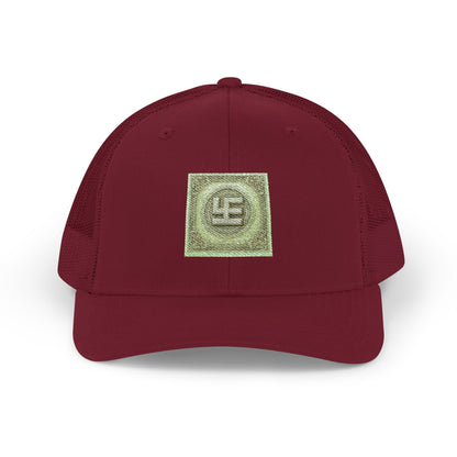 Swasticoin Sparkling Embroidered Snapback Trucker Cap, Stylish Outdoor Hat, Unique Gift for Holidays, Casual Wear, Fashion Accessory