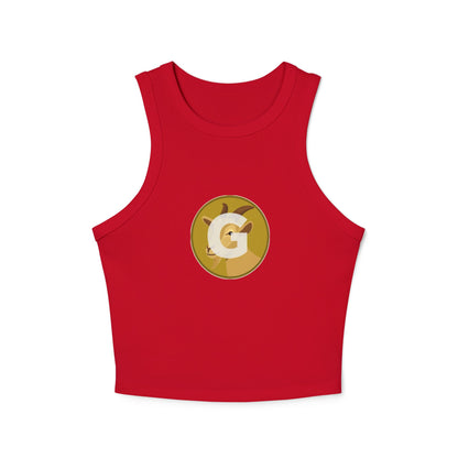 Goat Women's Micro Rib Racer Tank Top with Custom Graphic, Casual Layering Piece, Perfect for Summer, Beach Trips, Festivals, Workout Wear
