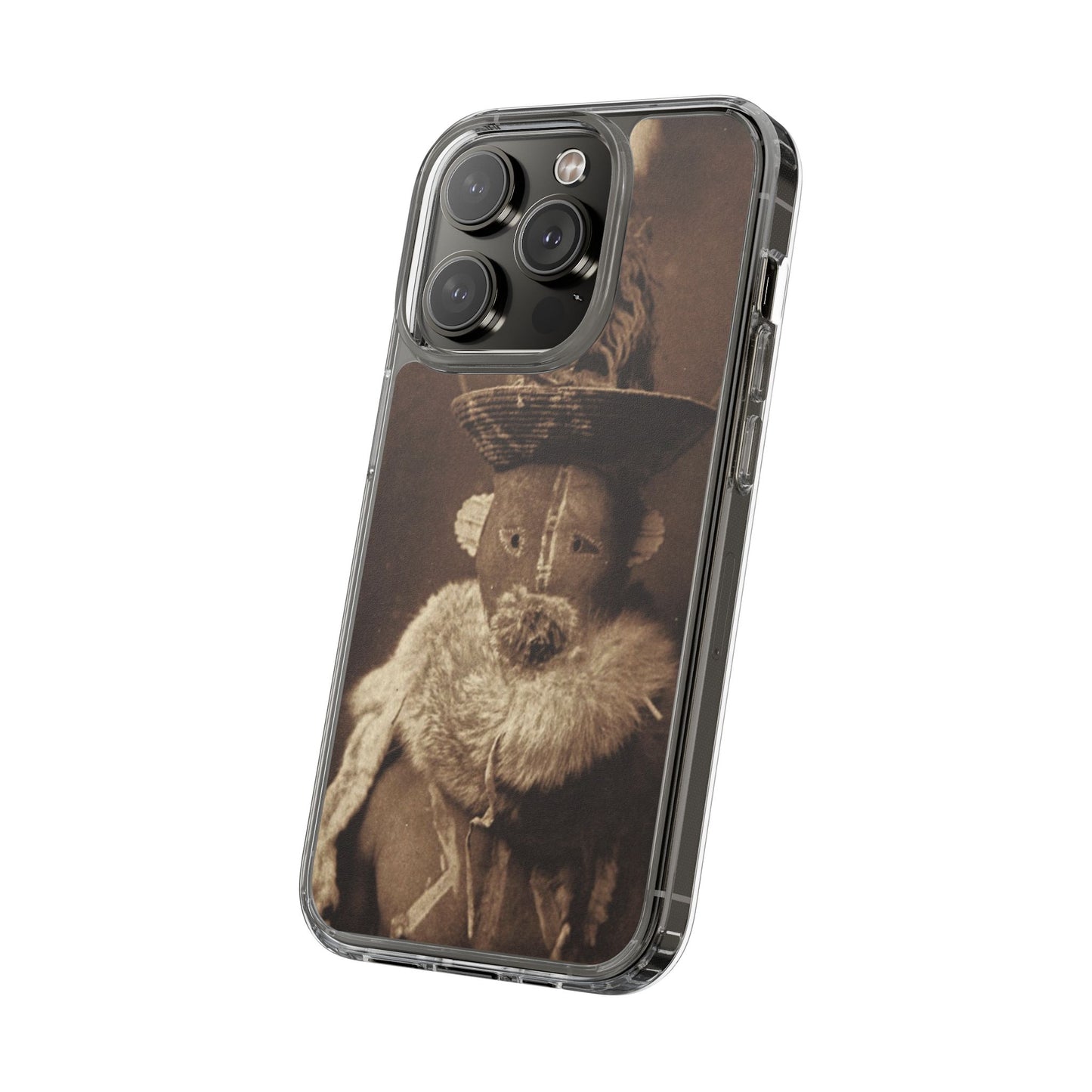 Yei Vintage Ethnic Clear Phone Case, Unique Phone Protector, Bohemian iPhone Case, Artistic Clear Cover, Cultural Phone Accessory