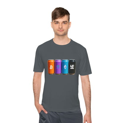 Swasticoin/Crypto Cans Unisex Moisture Wicking Tee, Perfect for Gamers, Crypto Enthusiasts, Gift for Tech Lovers, Casual Wear, Sports Shirt