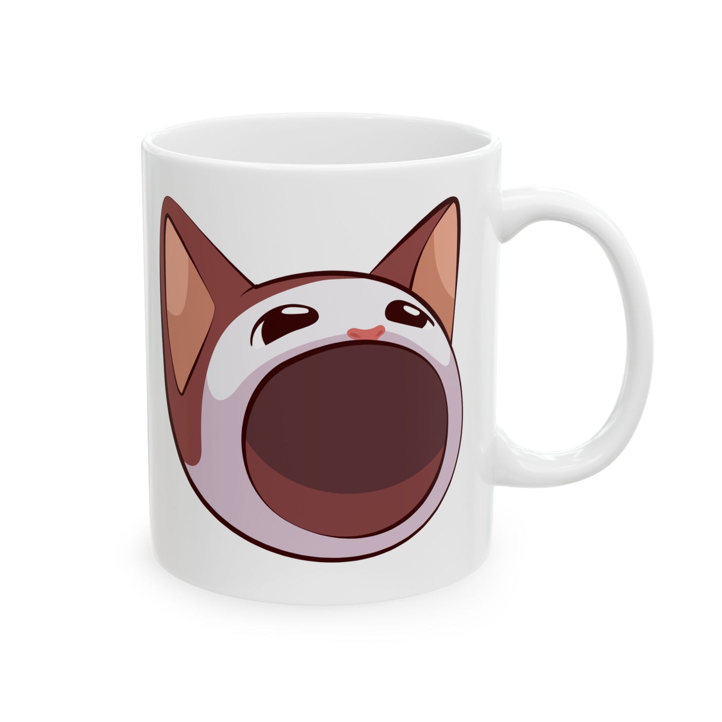 POPCAT Emoji Ceramic Mug - Playful Gift for Cat Lovers, Coffee or Tea Mug, Fun Kitchen Decor, Unique Birthday Present, Animal [...]