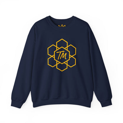 Trench Merch Stylish Honeycomb Crewneck Sweatshirt, Cozy Unisex Sweatshirt, Casual Fall Apparel, Gift for Honey Lovers, Trendy Weekend Wear