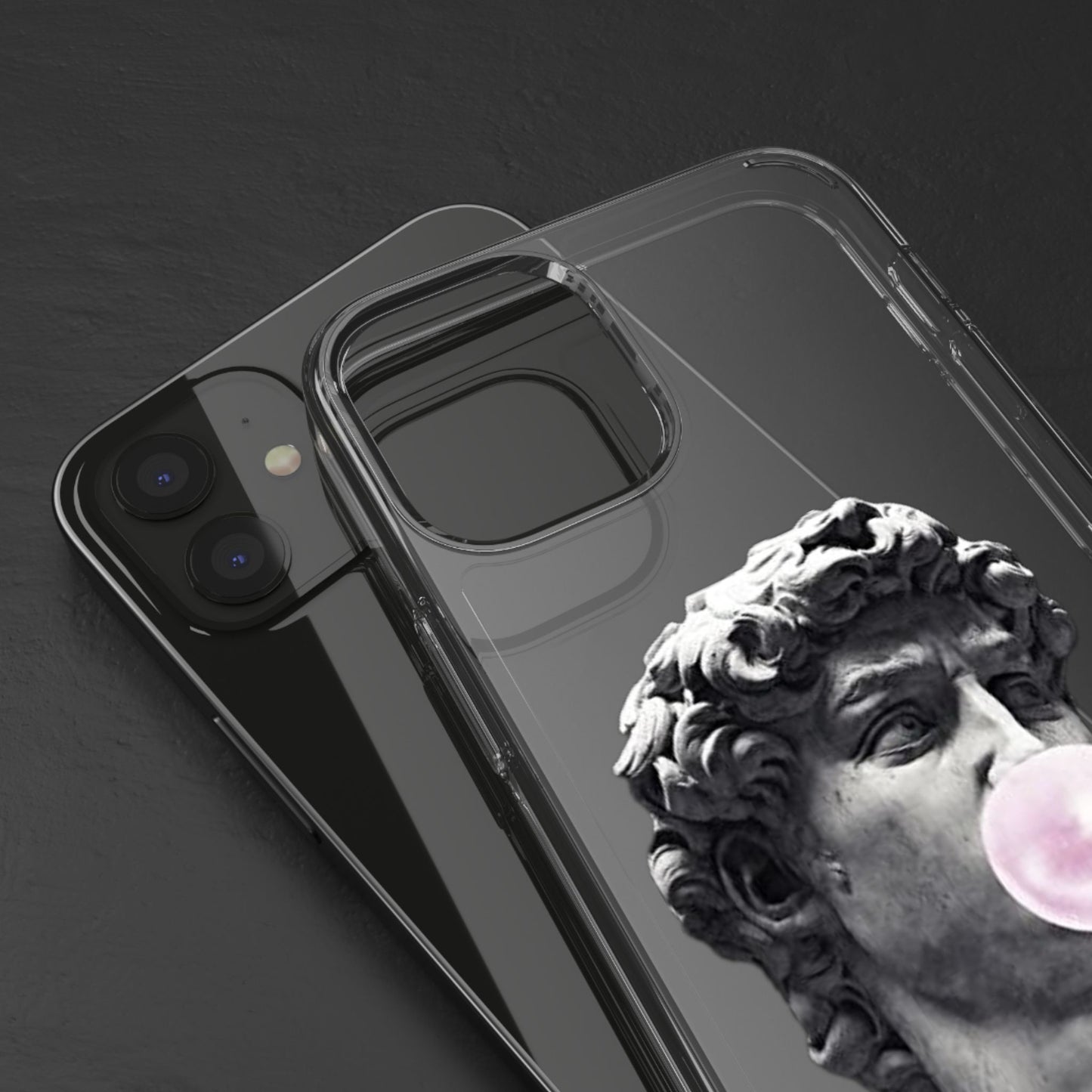 @ye Clear Phone Case with David Statue Design, Modern Phone Accessory for Art Lovers, Unique Gift, Customizable Compatible Soft Case