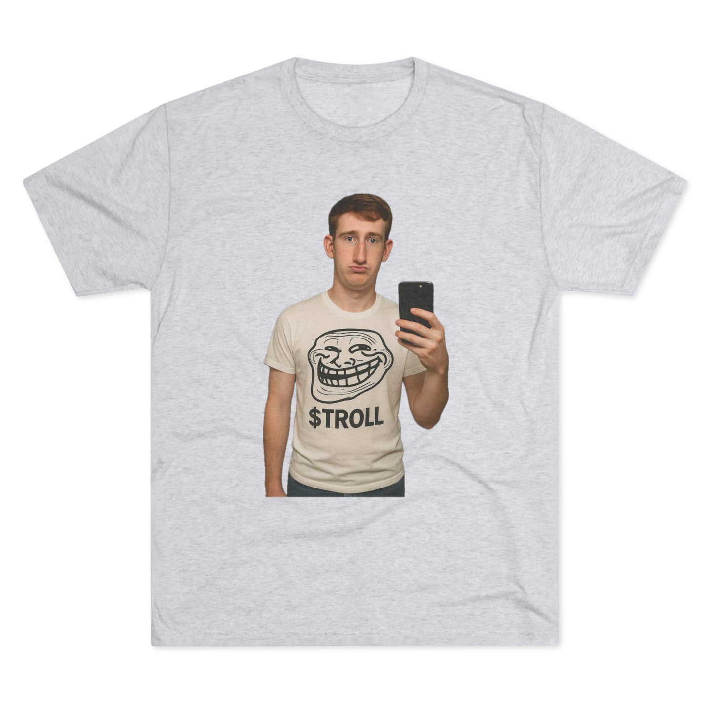 TROLL Unisex Tri-Blend Crew Tee | Funny Tee | Casual Wear | Gift for Friends | Trendy Shirt | Meme Apparel