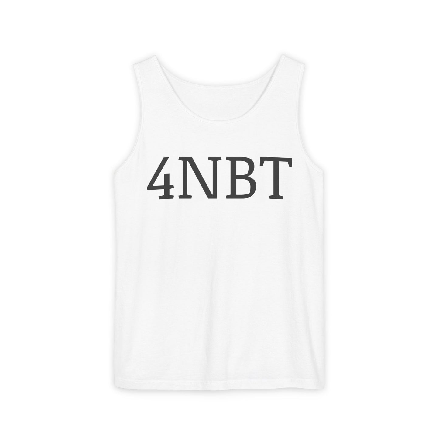 Unisex Garment-Dyed Tank Top with 4NBT Design, Summer Apparel, Casual Wear, Gift for Friends, Individual Expression Top