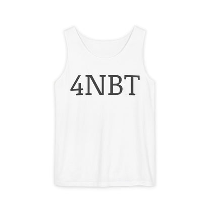 Unisex Garment-Dyed Tank Top with 4NBT Design, Summer Apparel, Casual Wear, Gift for Friends, Individual Expression Top