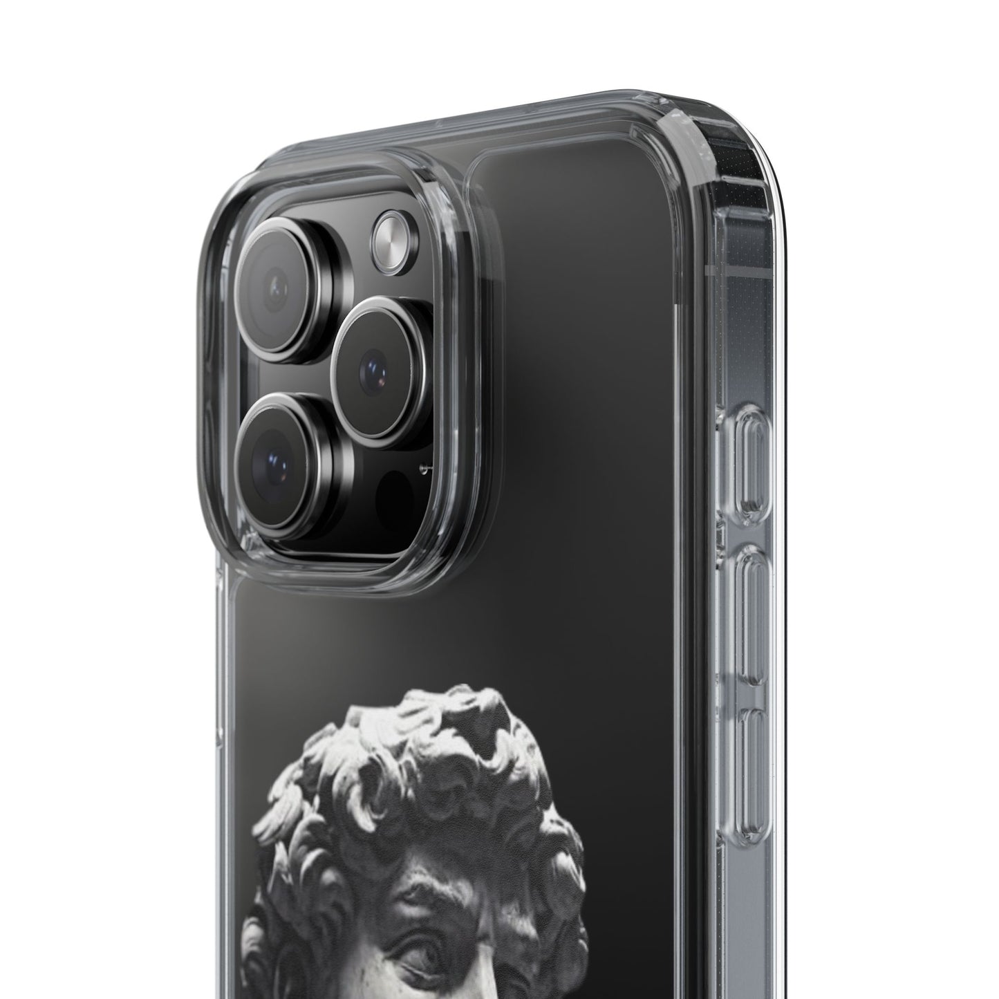 @ye Clear Phone Case with David Statue Design, Modern Phone Accessory for Art Lovers, Unique Gift, Customizable Compatible Soft Case
