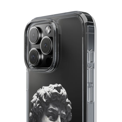 @ye Clear Phone Case with David Statue Design, Modern Phone Accessory for Art Lovers, Unique Gift, Customizable Compatible Soft Case