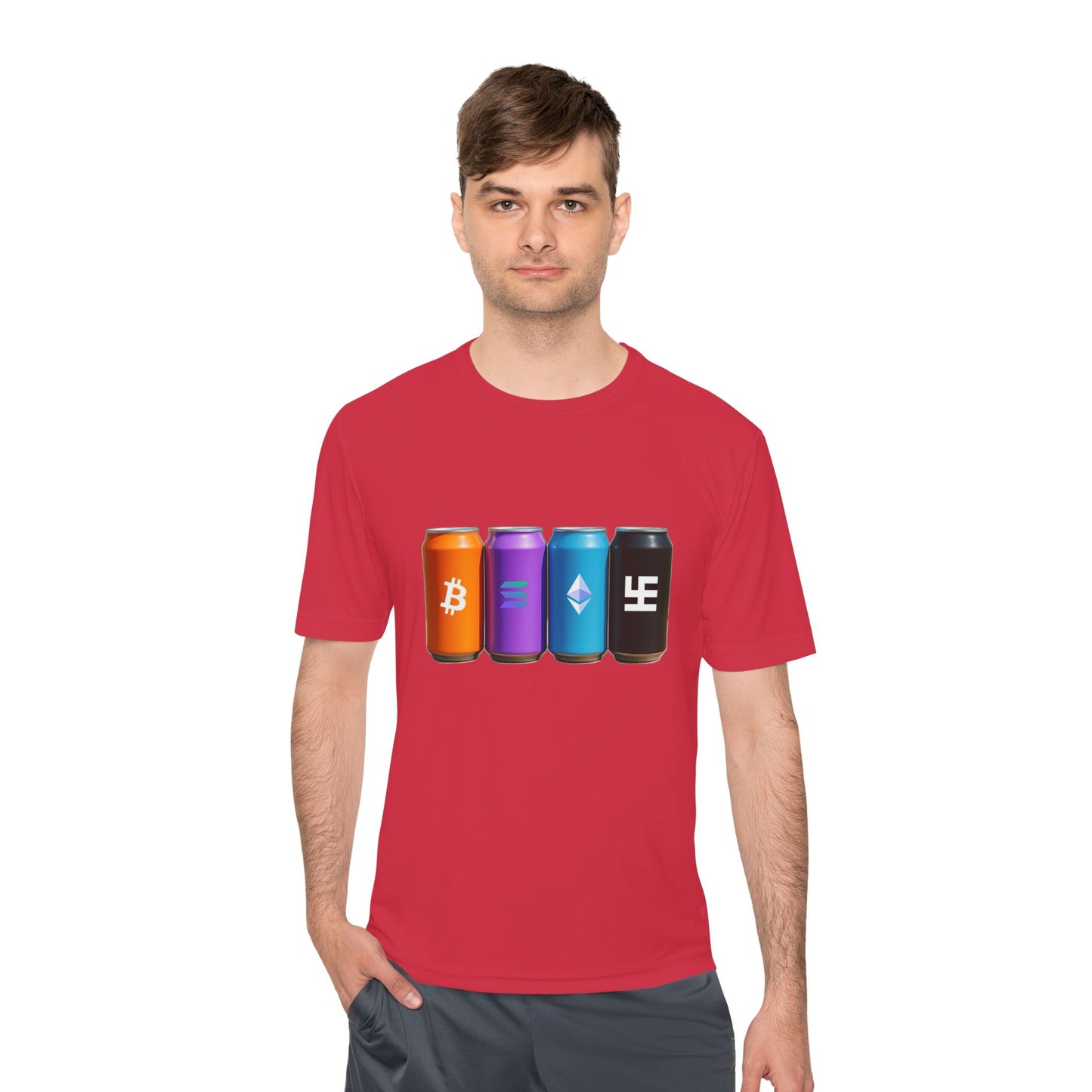 Swasticoin/Crypto Cans Unisex Moisture Wicking Tee, Perfect for Gamers, Crypto Enthusiasts, Gift for Tech Lovers, Casual Wear, Sports Shirt