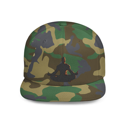 GIGA Zen Meditation Flat Bill Snapback Hat, Mindfulness Cap, Yoga Headwear, Gift for Him/Her, Casual Everyday Wear, Stylish Accessory
