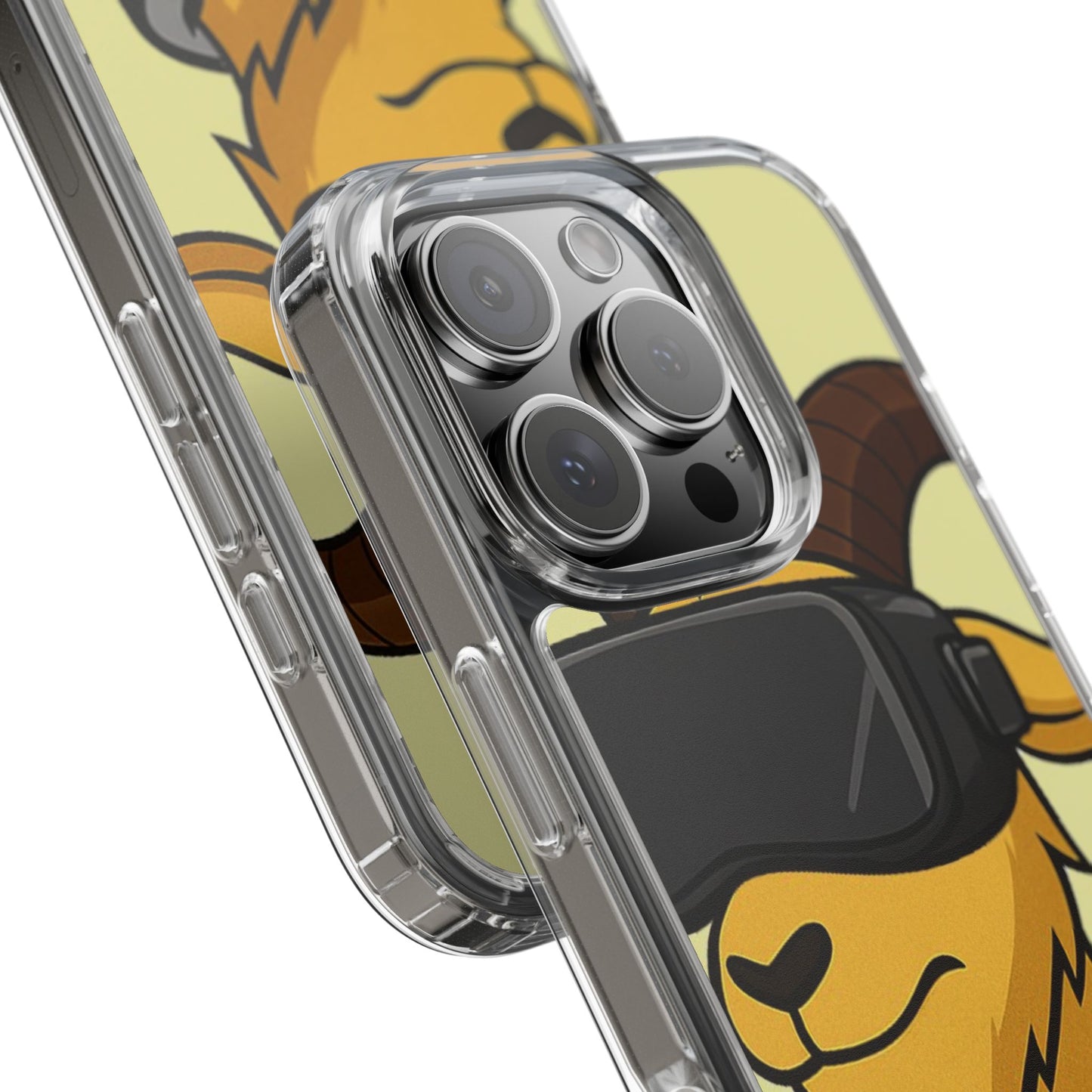 VR Goat Clear Case, Fun Phone Cover, Geeky Accessories, Gift for Gamers, Cute Animal Design, Customizable Phone Cases
