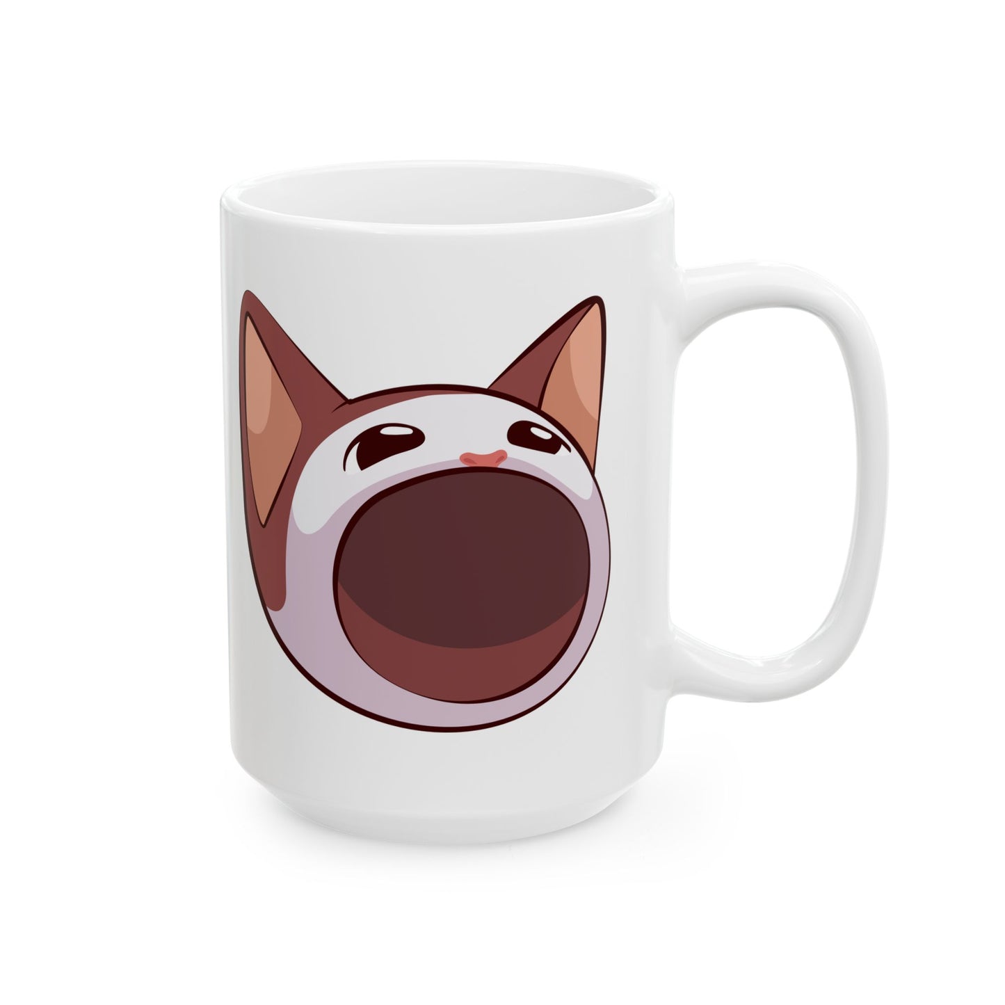 POPCAT Emoji Ceramic Mug - Playful Gift for Cat Lovers, Coffee or Tea Mug, Fun Kitchen Decor, Unique Birthday Present, Animal [...]