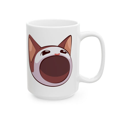 POPCAT Emoji Ceramic Mug - Playful Gift for Cat Lovers, Coffee or Tea Mug, Fun Kitchen Decor, Unique Birthday Present, Animal [...]