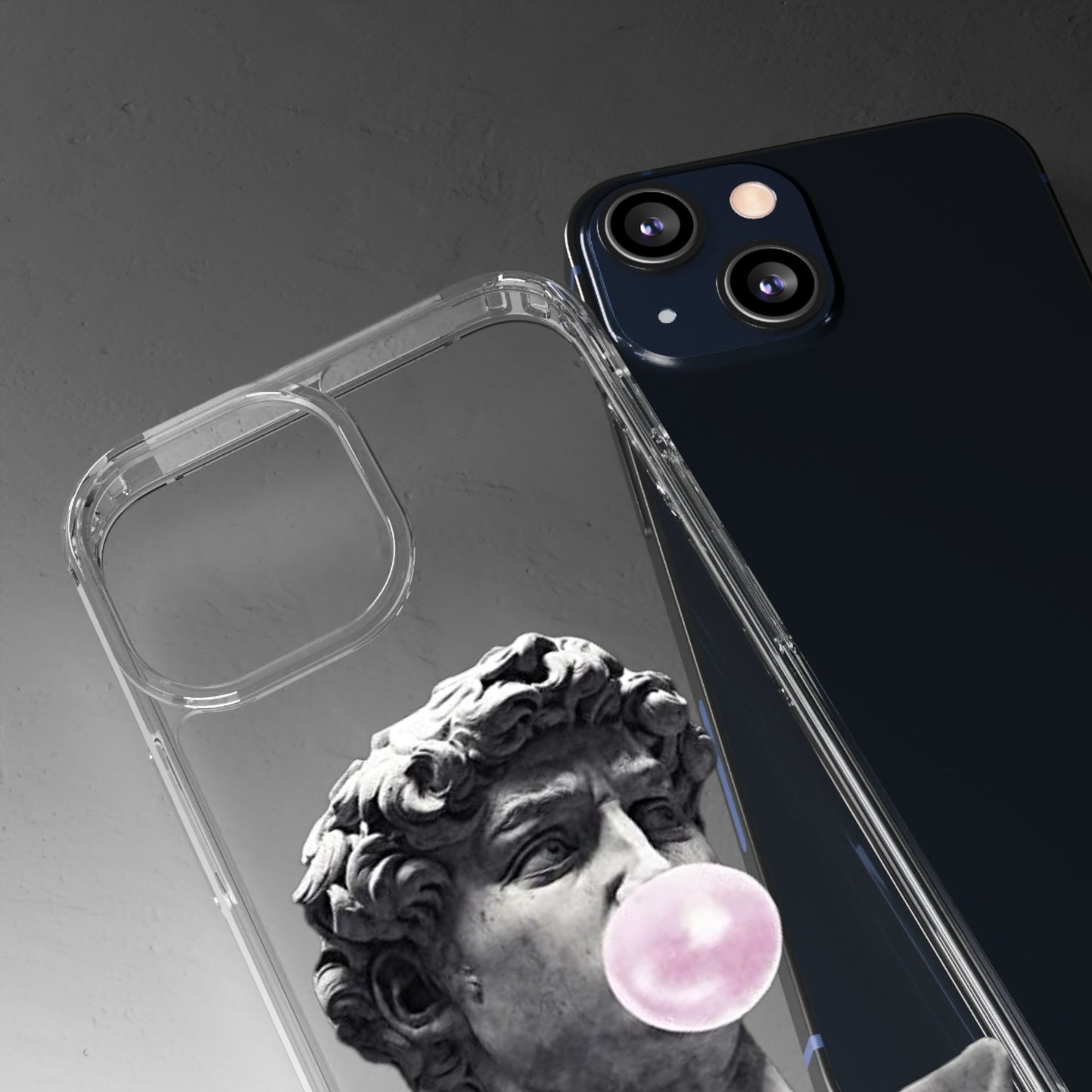 @ye Clear Phone Case with David Statue Design, Modern Phone Accessory for Art Lovers, Unique Gift, Customizable Compatible Soft Case