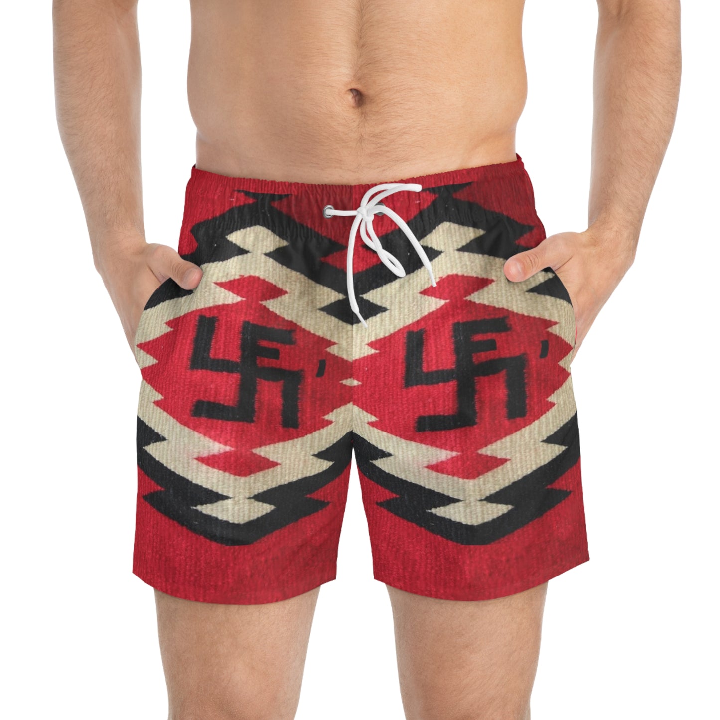 Yei Vibrant Tribal Swim Trunks, Summer Beachwear, Poolside Style, Vacation Essentials, Men's Swimwear