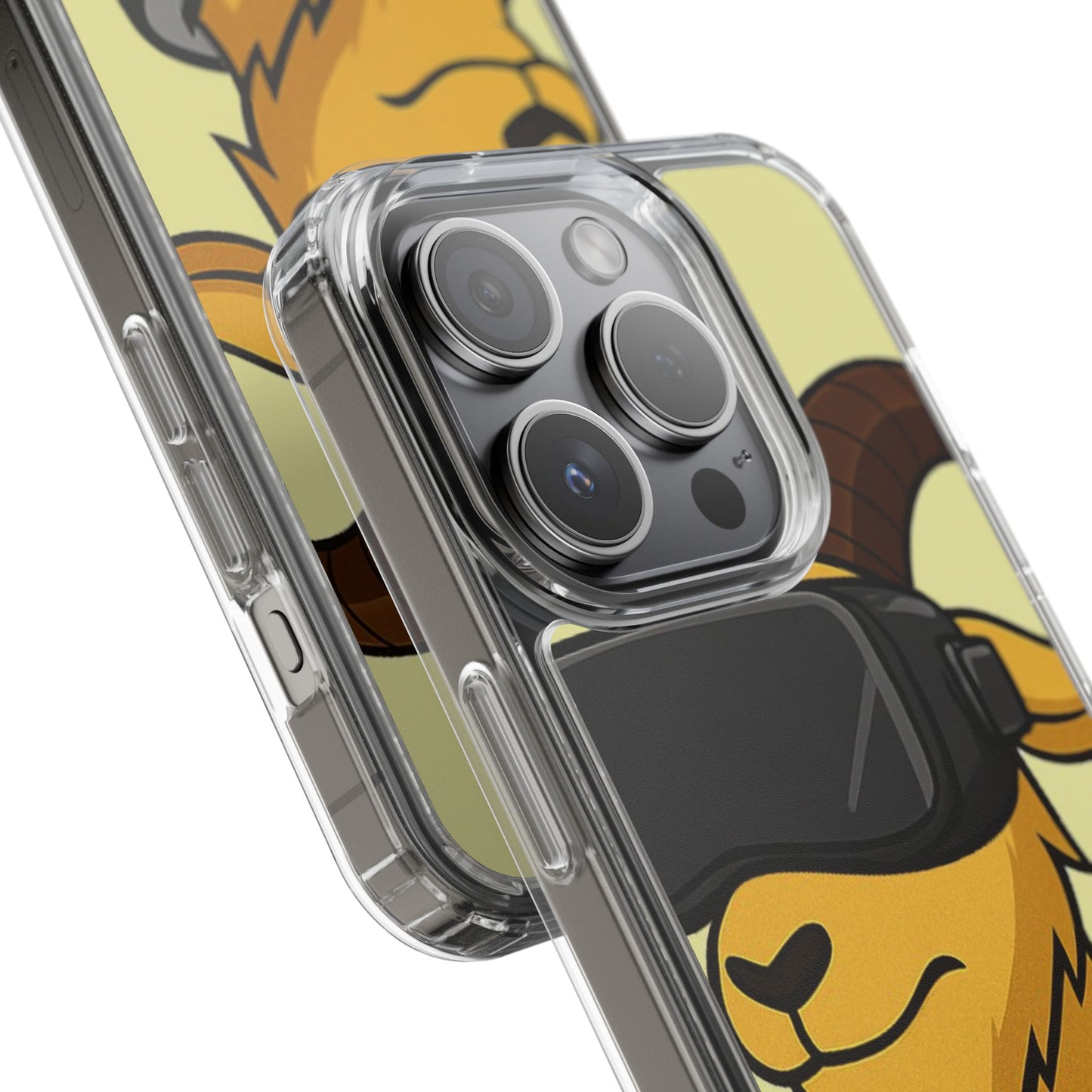 VR Goat Clear Case, Fun Phone Cover, Geeky Accessories, Gift for Gamers, Cute Animal Design, Customizable Phone Cases