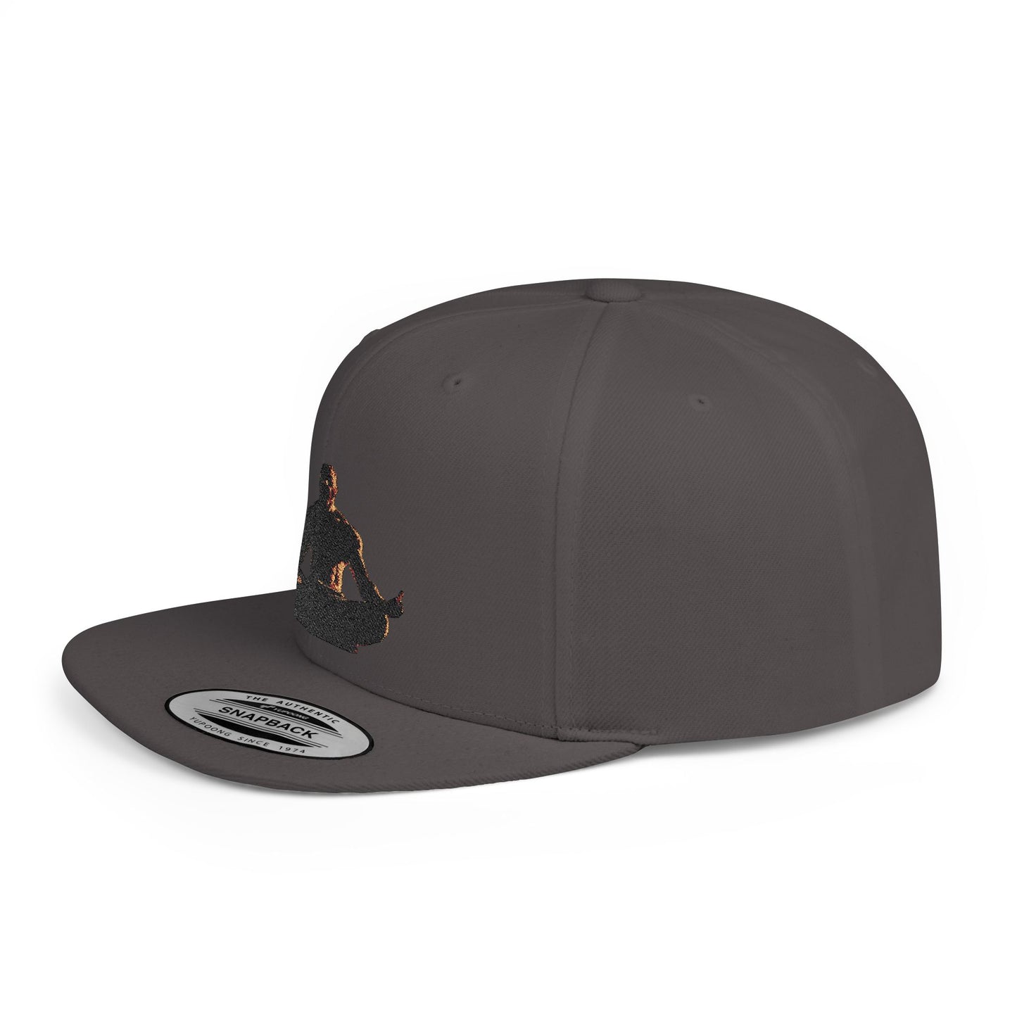 GIGA Zen Meditation Flat Bill Snapback Hat, Mindfulness Cap, Yoga Headwear, Gift for Him/Her, Casual Everyday Wear, Stylish Accessory