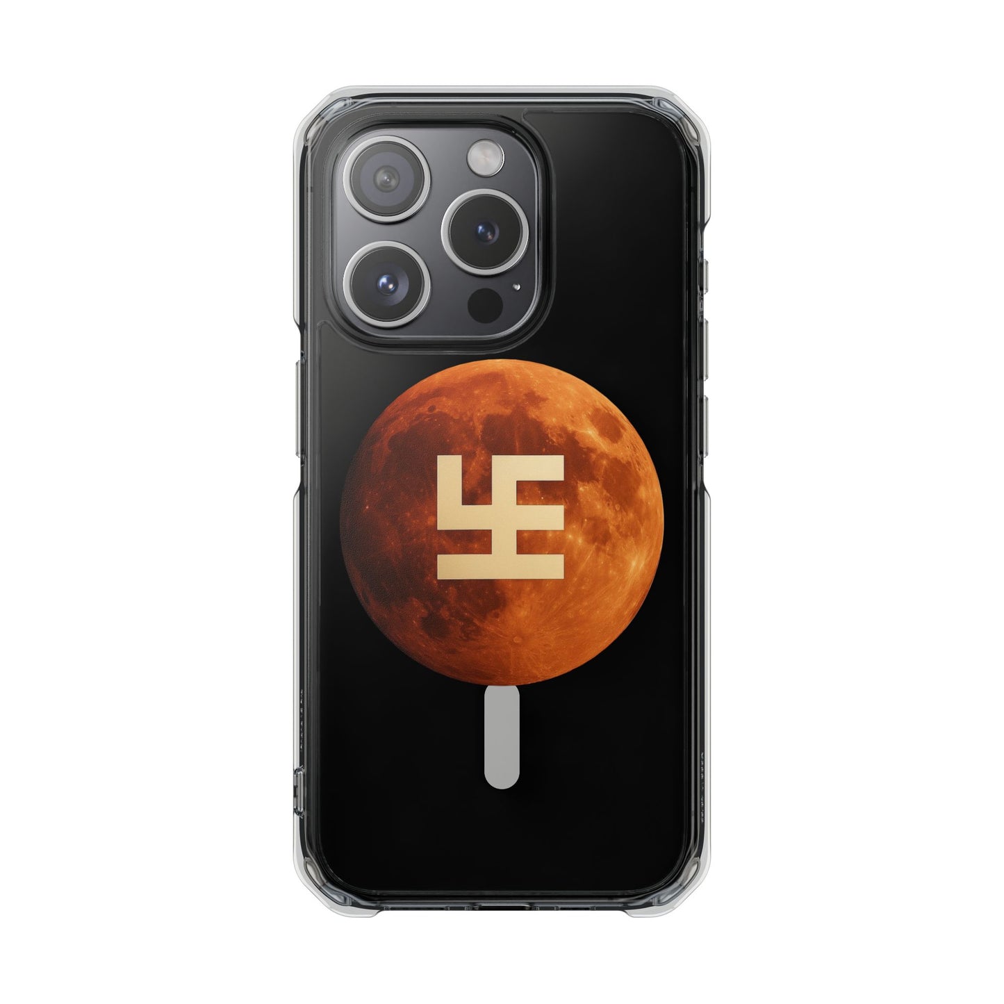 Swasticoin Magnetic Phone Case with Lunar Design, Unique Phone Accessory, Shockproof Clear Case, Stylish Phone Cover, Gift for Tech Lovers