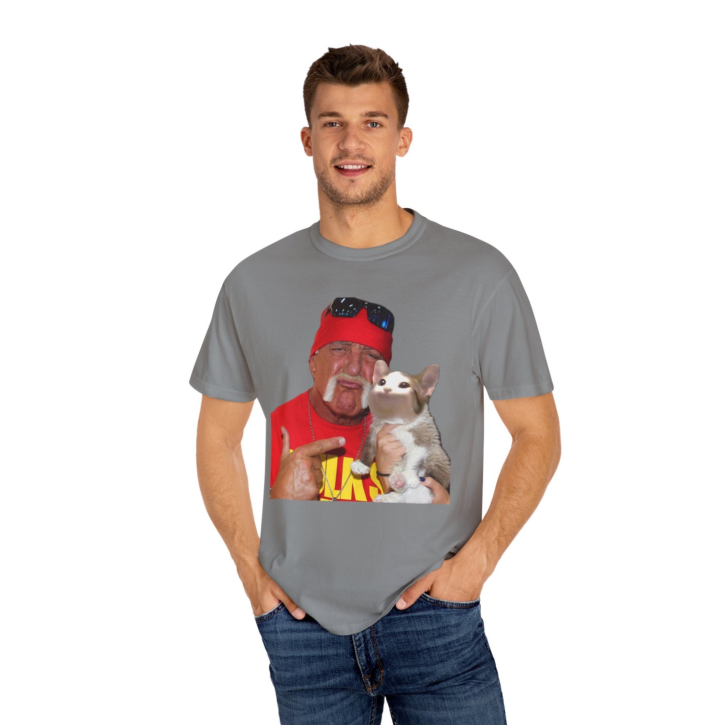 POPCAT Hilarious Unisex T-Shirt: Perfect for Dads, Pet Lovers, Gifts, Funny Apparel, Casual Wear, Cat Lovers