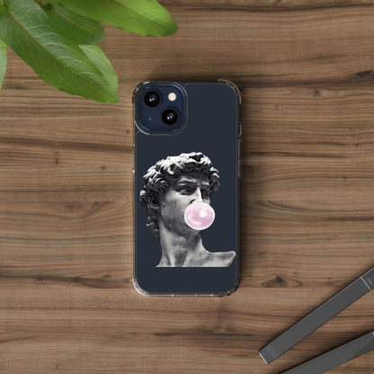 @ye Clear Phone Case with David Statue Design, Modern Phone Accessory for Art Lovers, Unique Gift, Customizable Compatible Soft Case