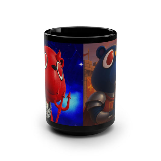 4NBT Stylish Black Mug, Animal-Themed Coffee Cup, Unique Gift for Friends, Funny Mug for Tea Lovers, Great for Birthdays & Celebrations