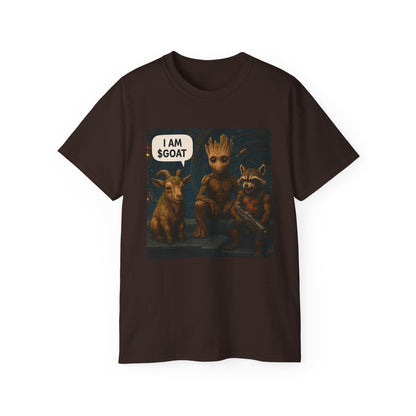 Goat Graphic Tee for Fans of Humor, Perfect Gift for Birthdays, Casual Wear, Geeky Apparel, I AM GOAT Theme