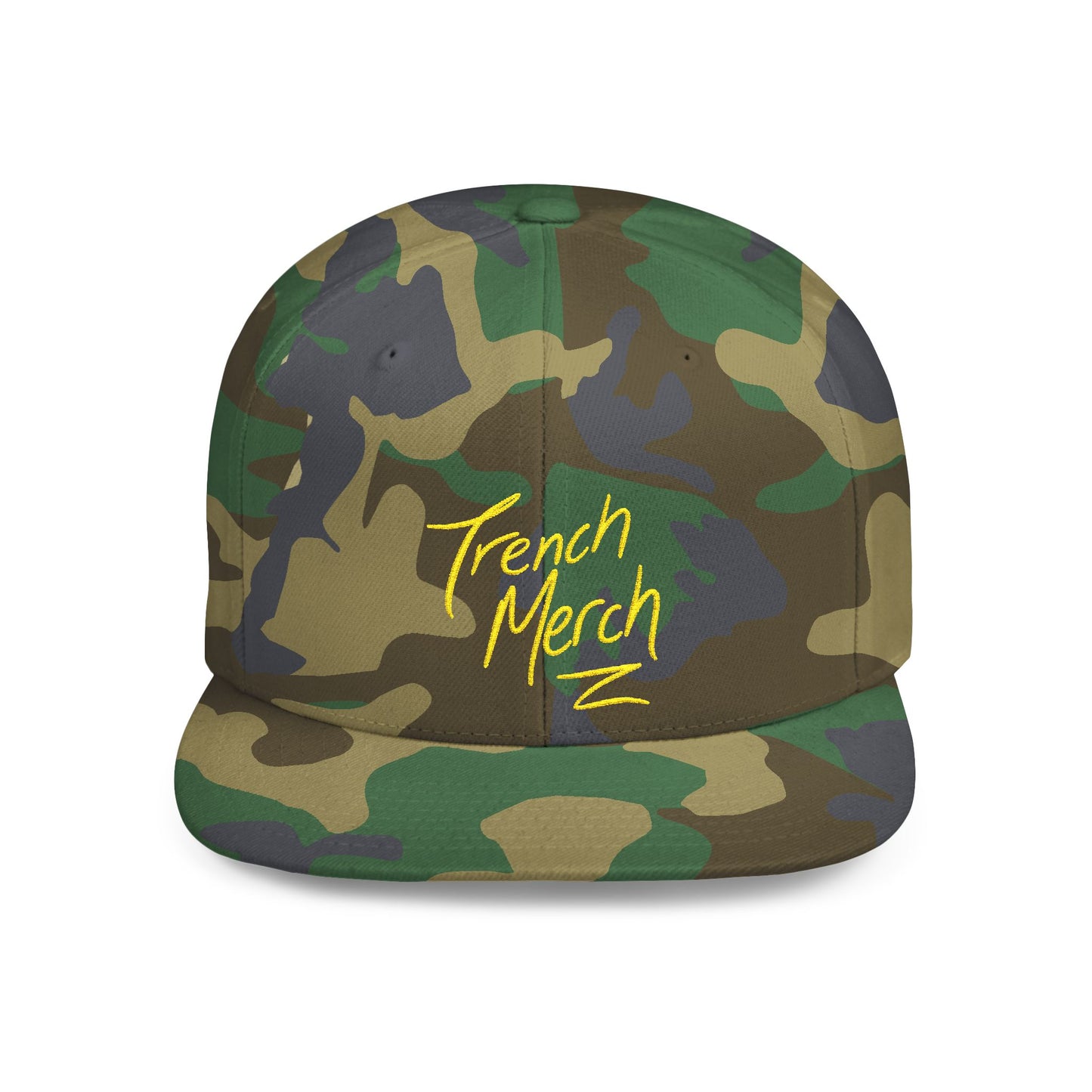 Trench Merch Trendy Flat Bill Snapback Hat, Cool Streetwear Cap for Casual Outings, Outdoor Events, Festivals, Unique Gift for Hip-Hop Fans