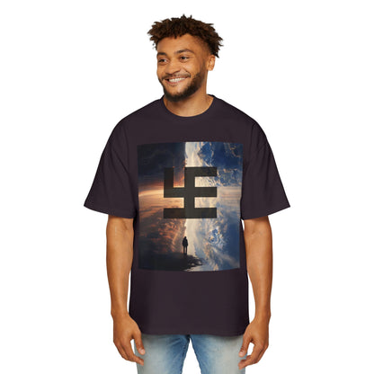 Swasticoin Men's Heavy Oversized Tee with Eye-Catching Design | Casual Wear, Graphic Tee, Street Style, Unisex Fashion, Gift Idea